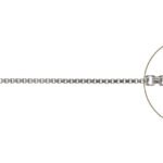 Original supplier reference showing BOX-015 0.8mm silver box links and spring-ring clasp